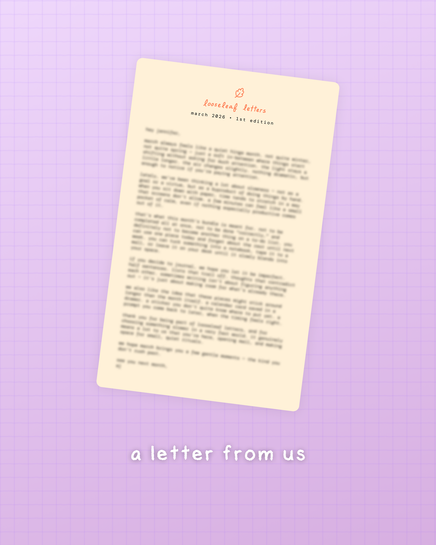 march 2026 looseleaf letter