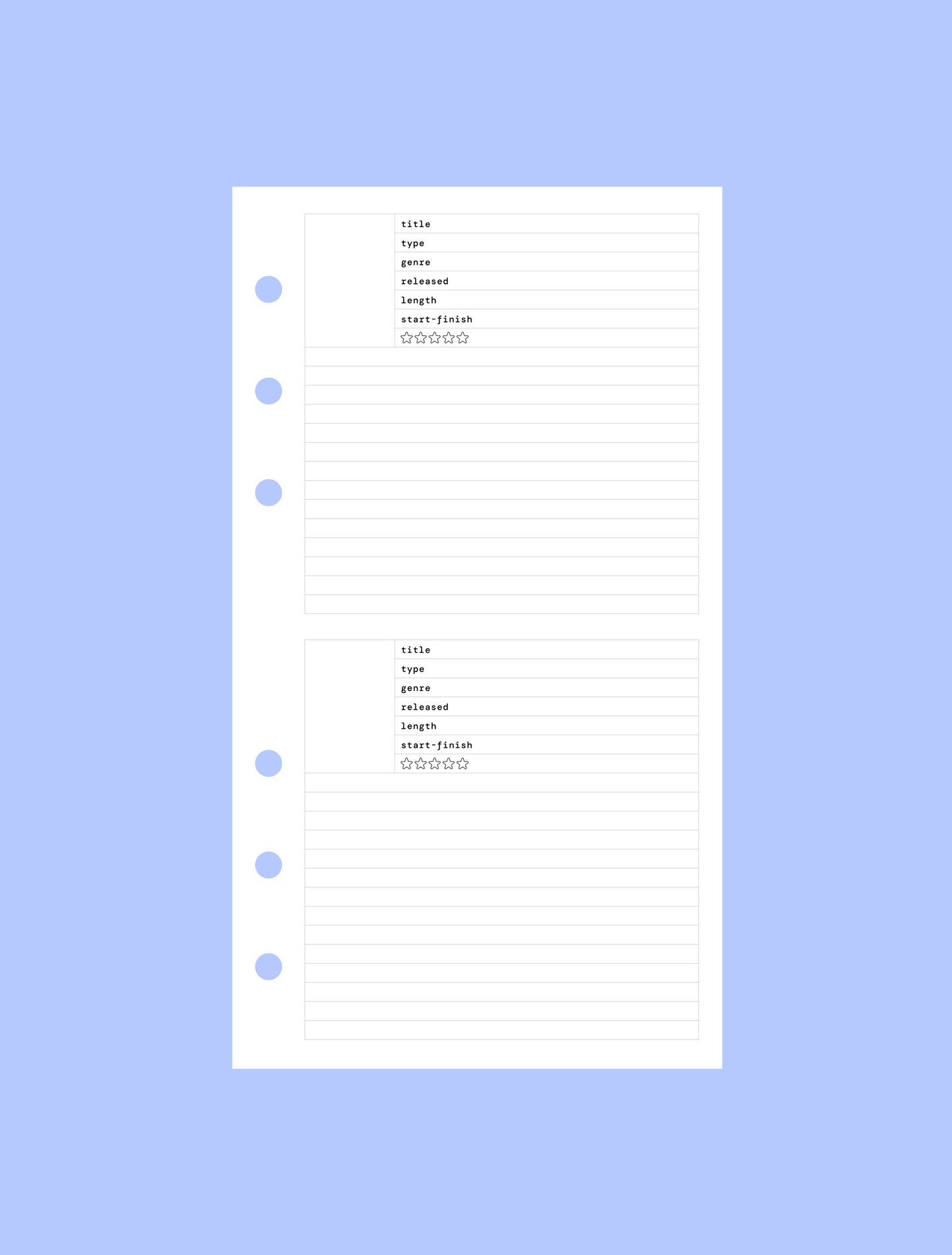 media review journal insert