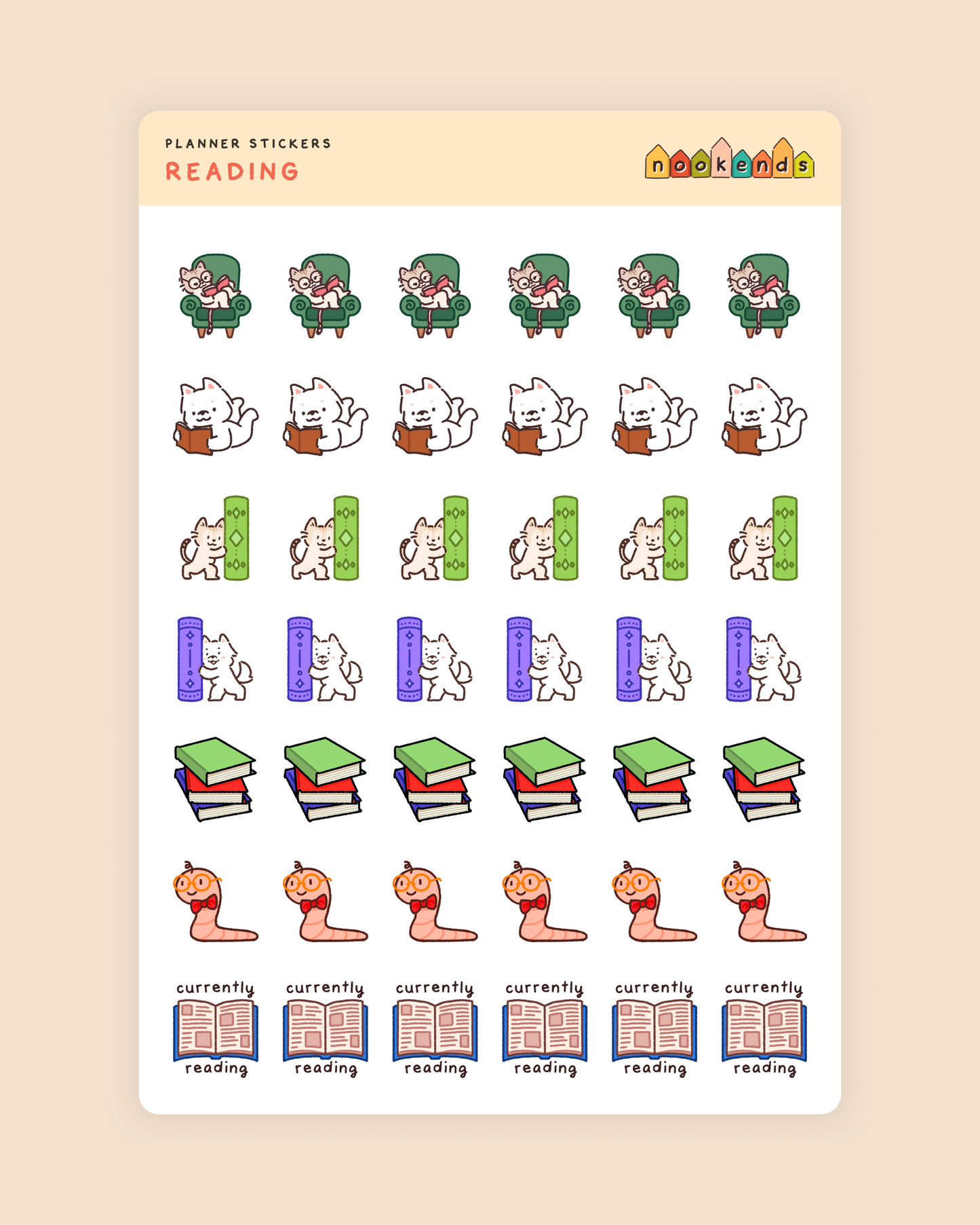 reading planner stickers