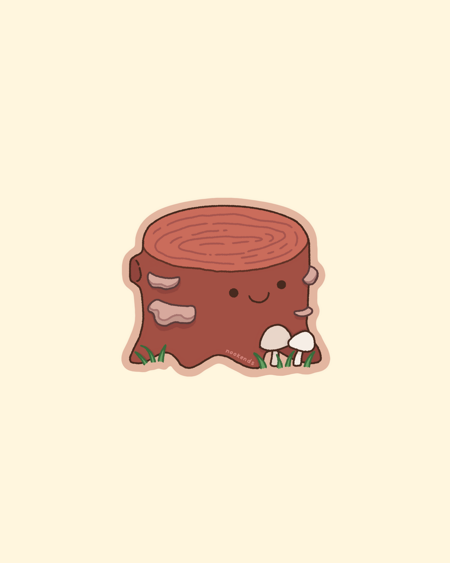 happy tree stump sticker