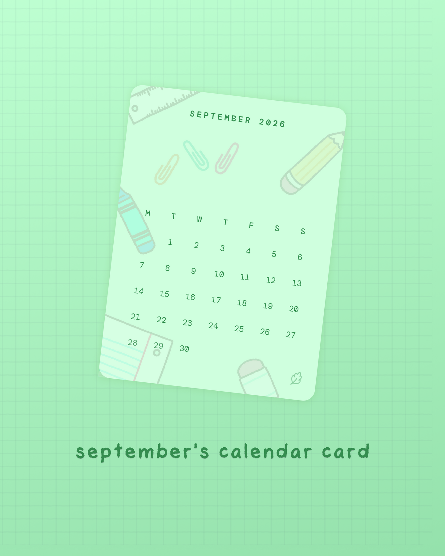 september 2026 looseleaf letter