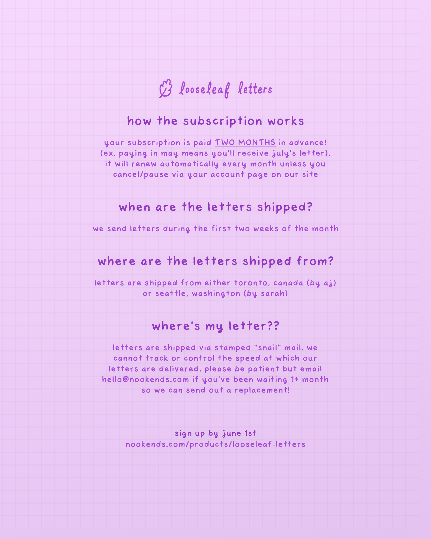 looseleaf letters mail club 💌