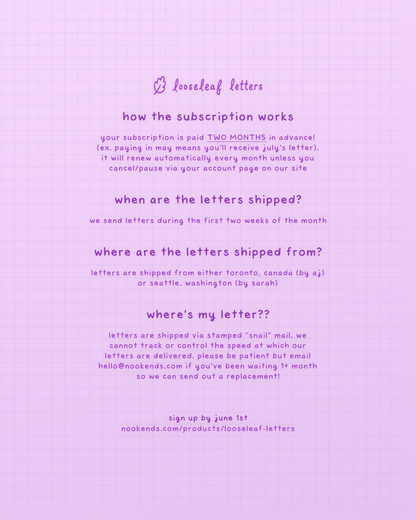 looseleaf letters mail club 💌