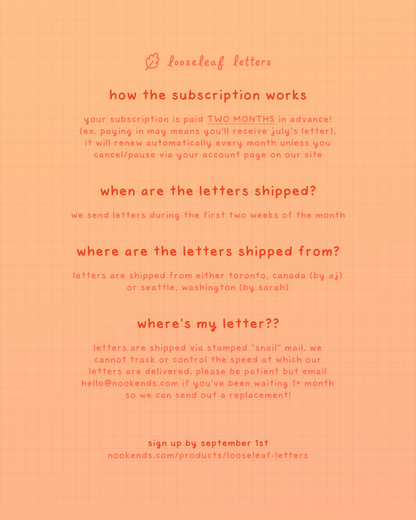 looseleaf letters mail club 💌