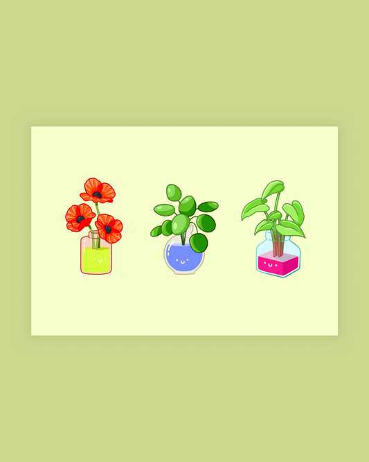 inky plant trio print