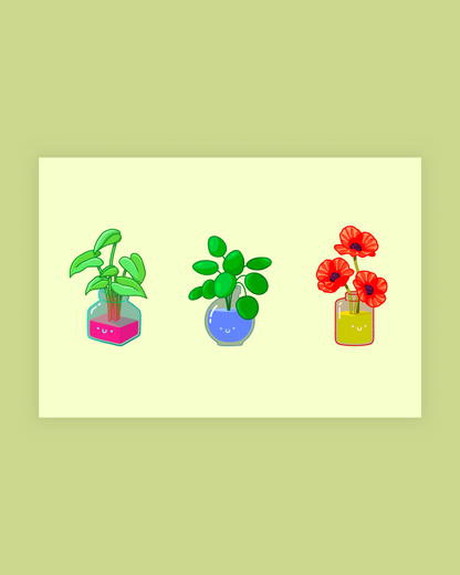 inky plant trio print