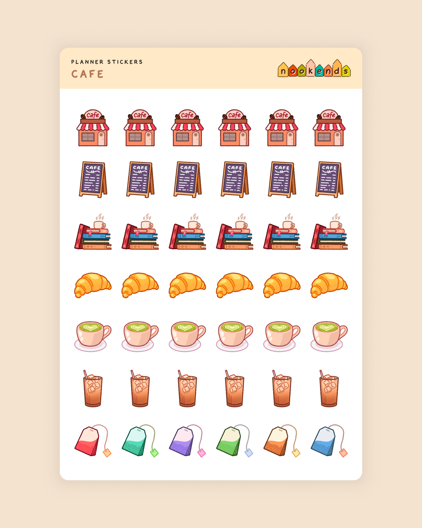 cafe planner stickers