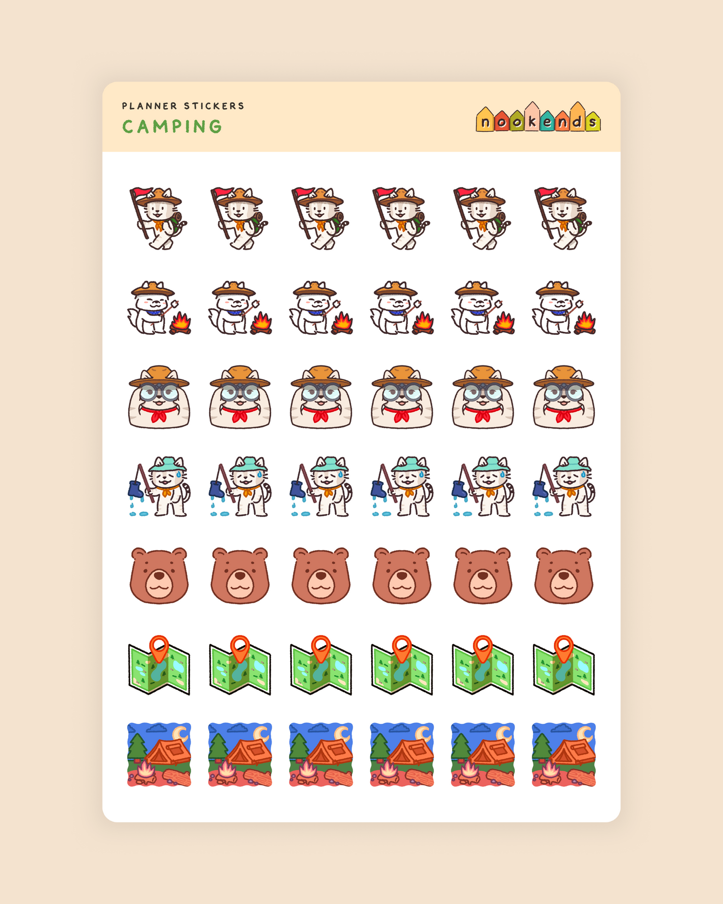 camping planner stickers