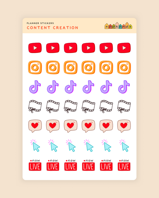 content creation planner stickers