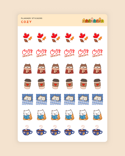 cozy planner stickers