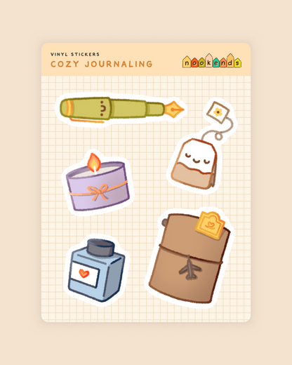 cozy journaling sticker sheet