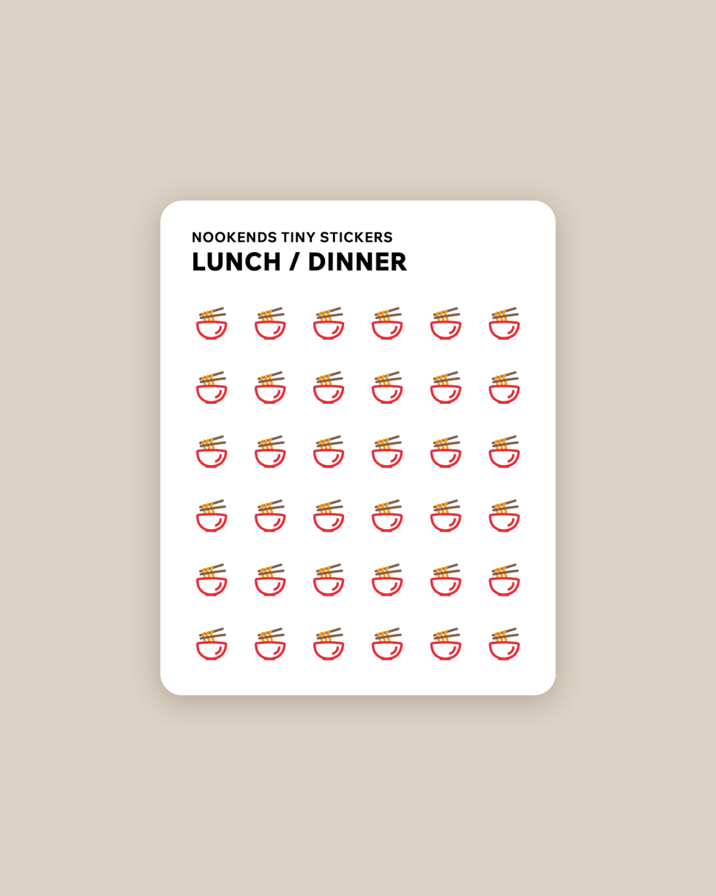 lunch/dinner tiny stickers
