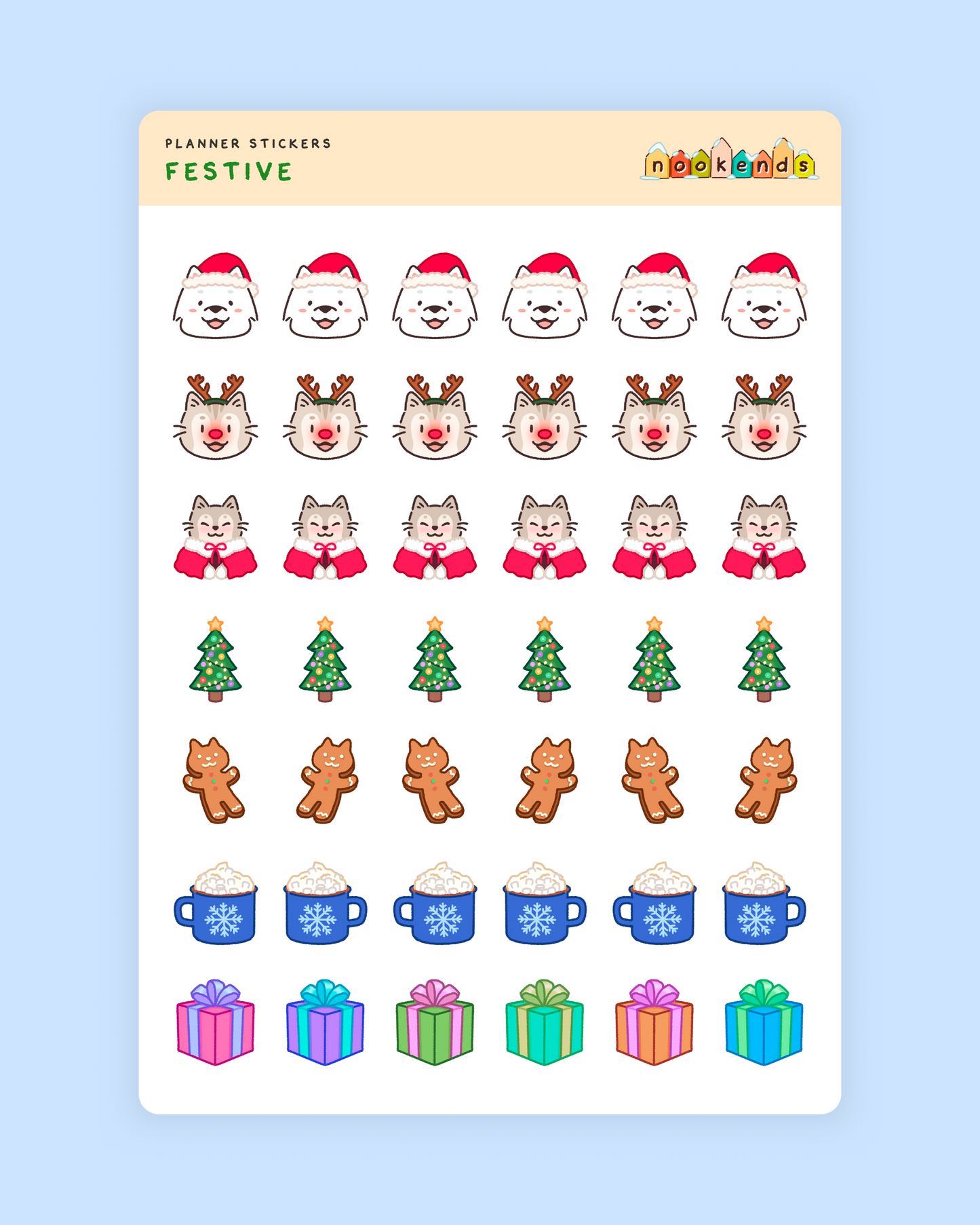 festive planner stickers