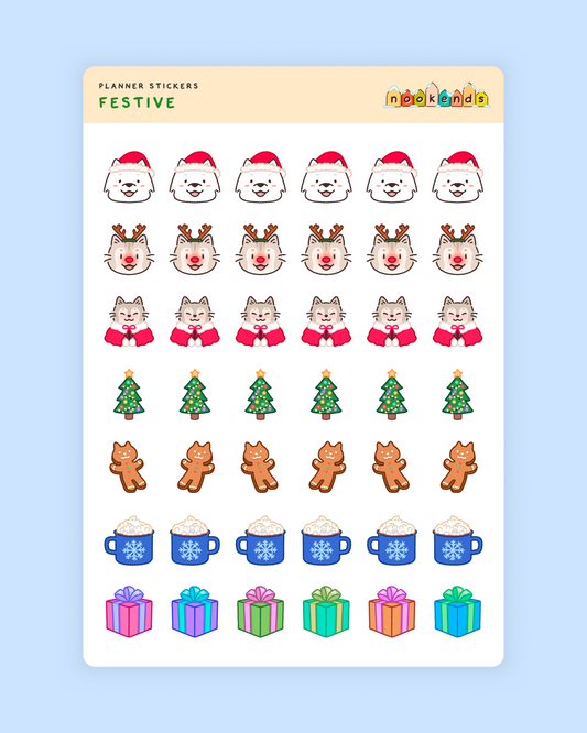 festive planner stickers