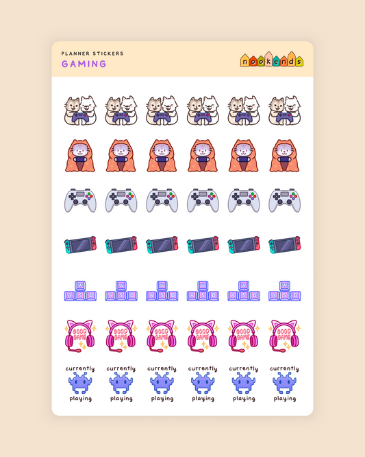gaming planner stickers