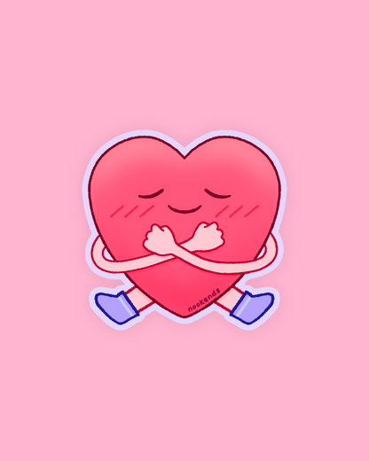 heart hug sticker