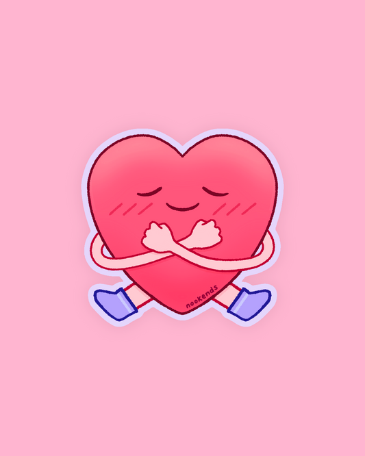 heart hug sticker