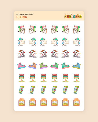 hiking planner stickers