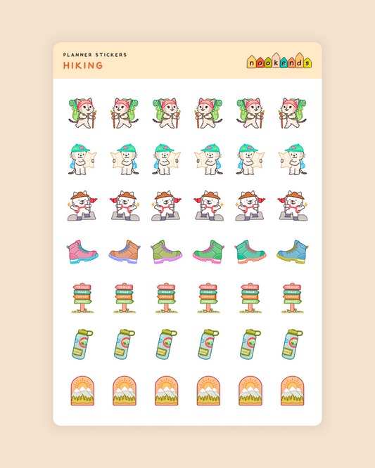 hiking planner stickers