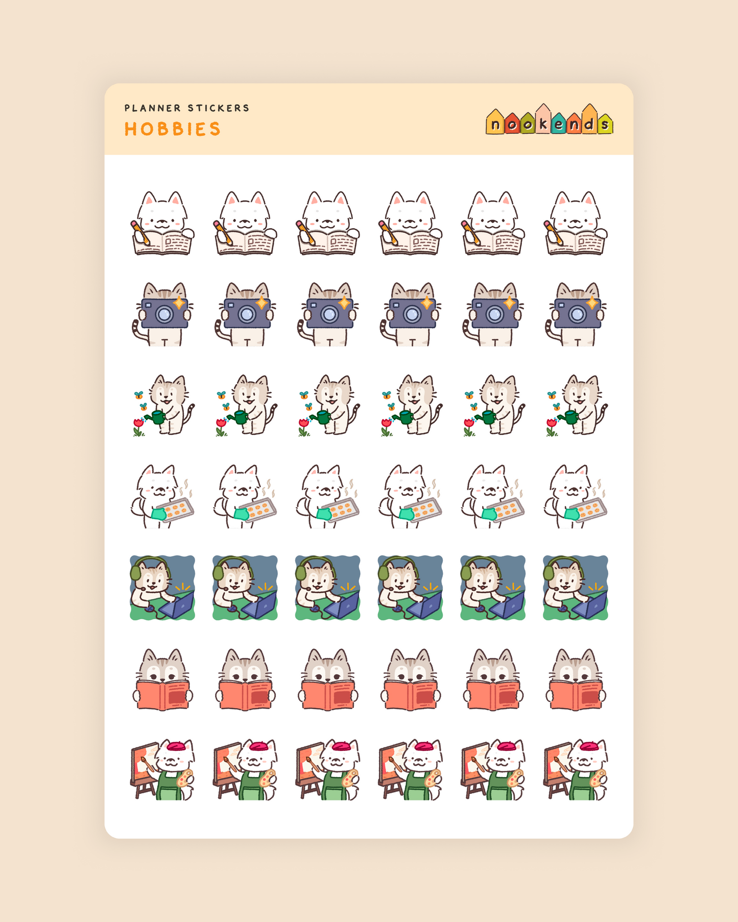 hobbies planner stickers