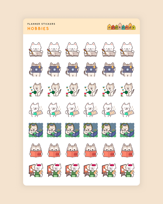 hobbies planner stickers