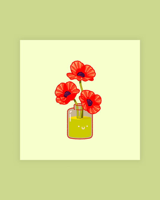 poppy inky print