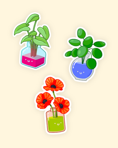 inky plant stickers