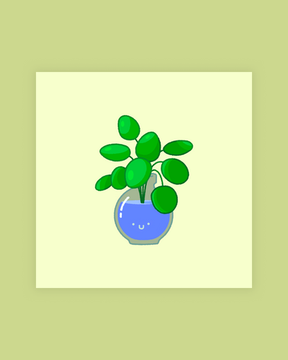 chinese money plant inky print