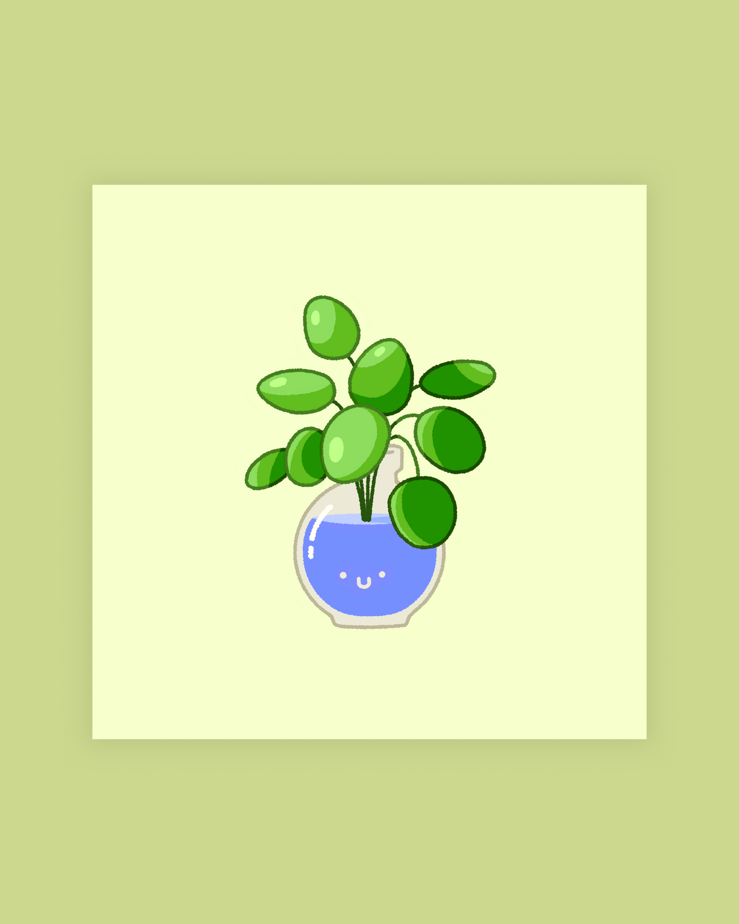 chinese money plant inky print