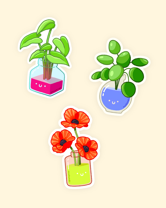 inky plant stickers