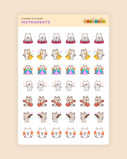 instruments planner stickers