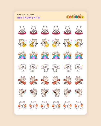 instruments planner stickers