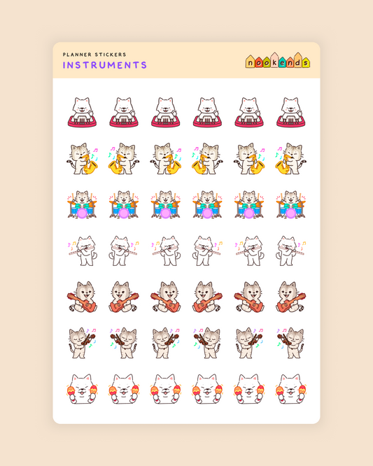 instruments planner stickers