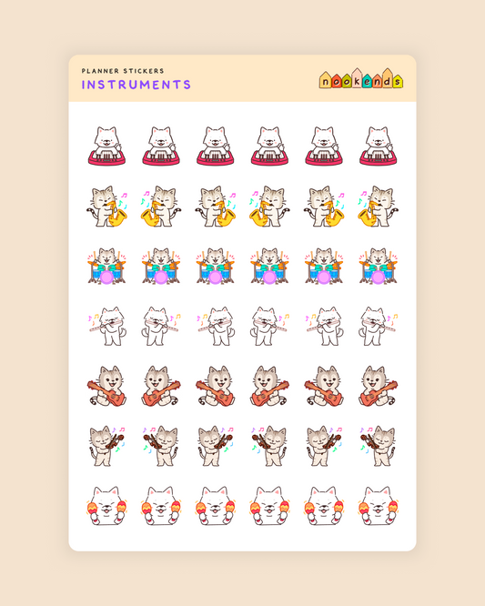 instruments planner stickers