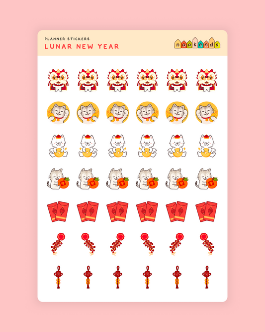 lunar new year planner stickers