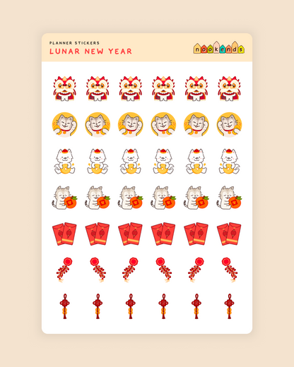 lunar new year planner stickers