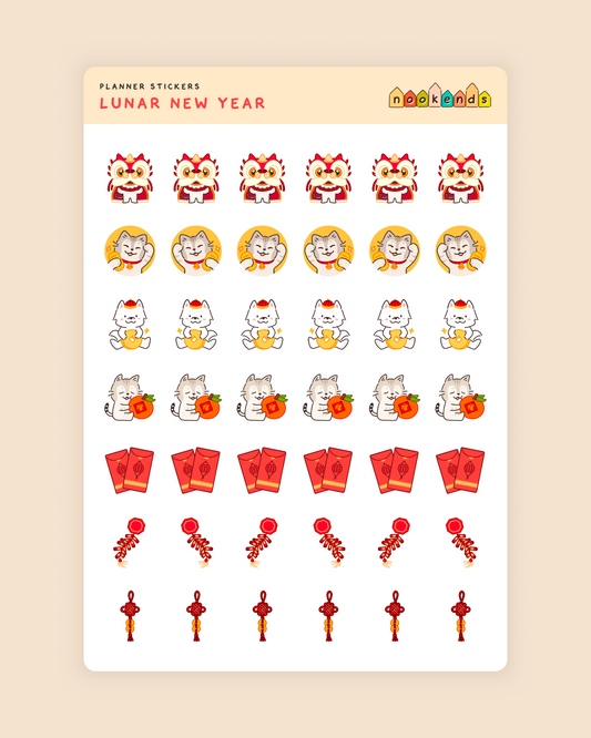 lunar new year planner stickers