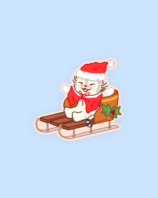 mira's holiday sled sticker