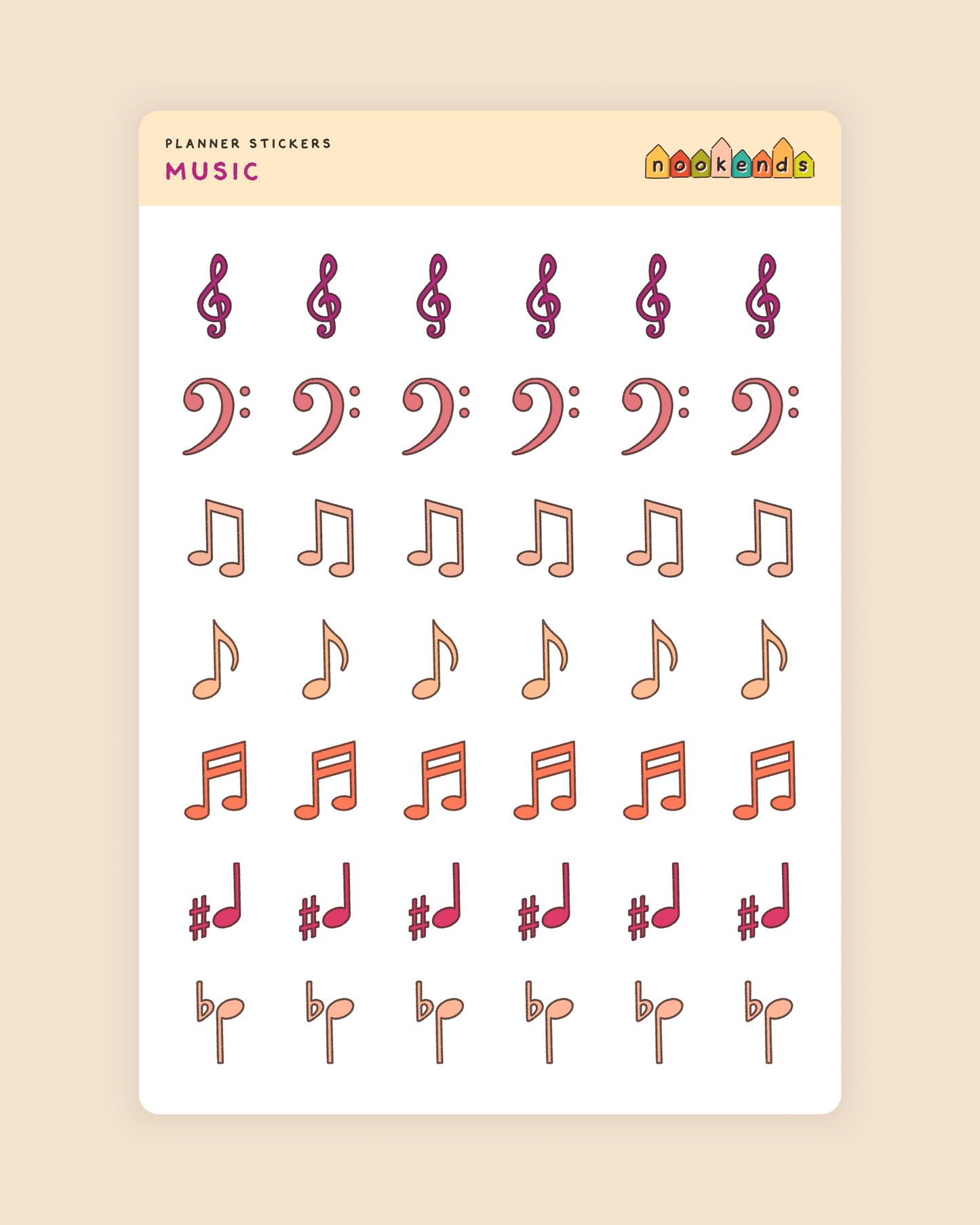 music planner stickers