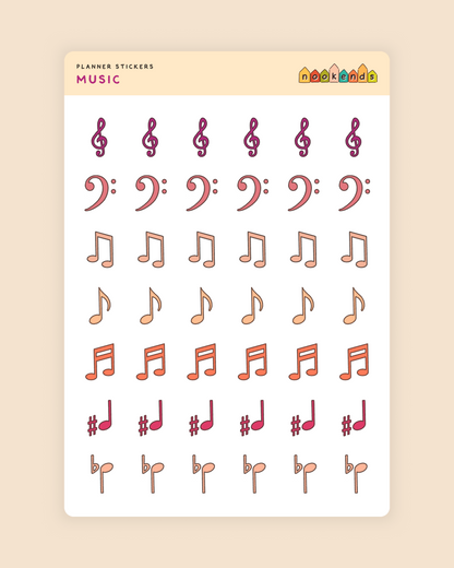 music planner stickers