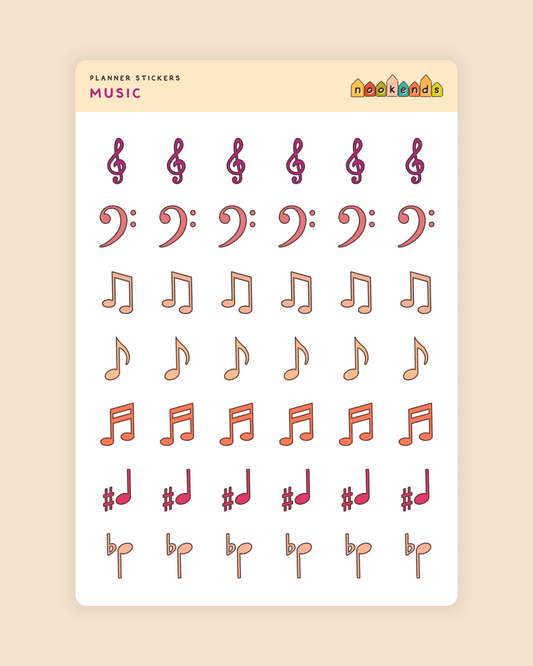 music planner stickers