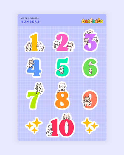 numbers sticker sheet