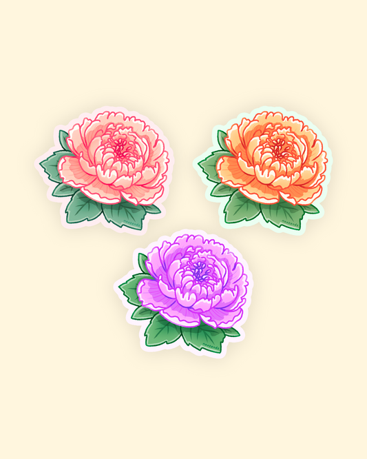 peonies in bloom sticker