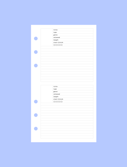 media review journal insert