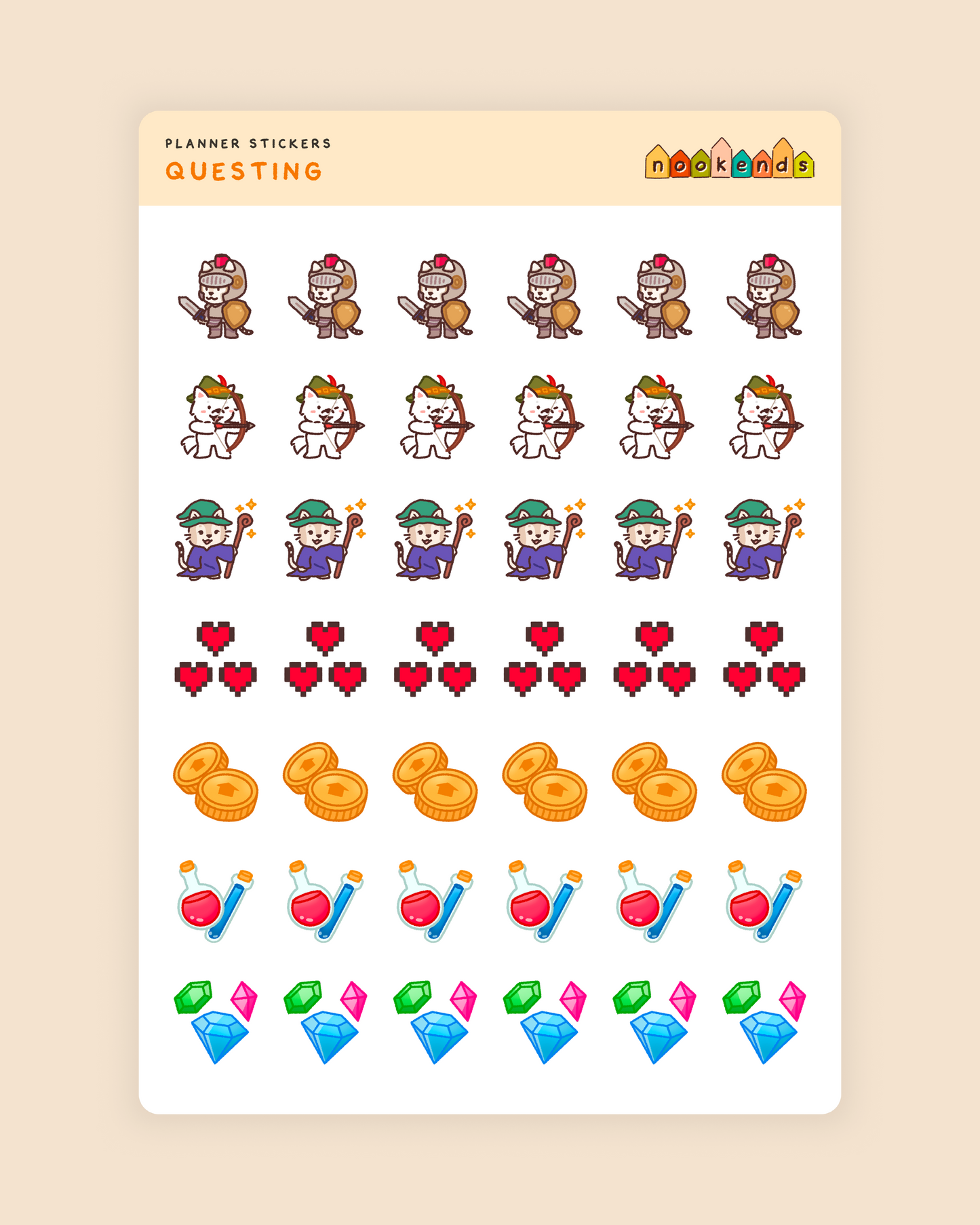 questing planner stickers