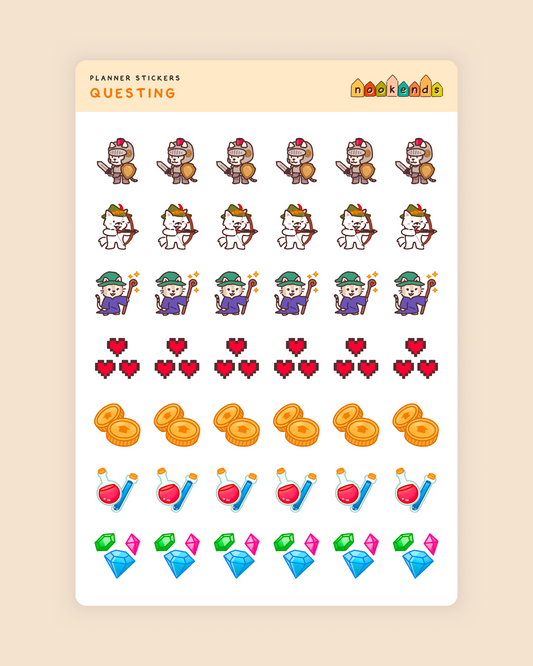 questing planner stickers