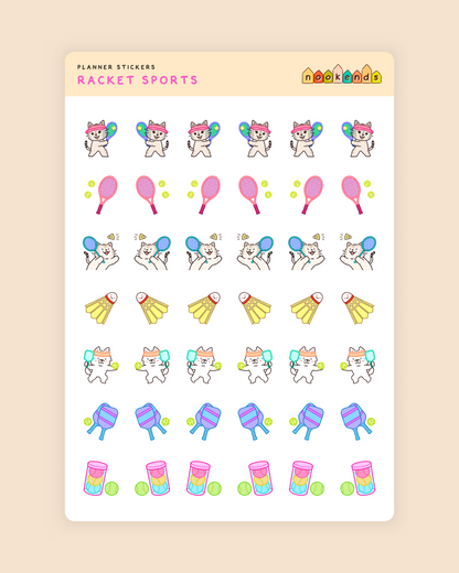 racket sports planner stickers