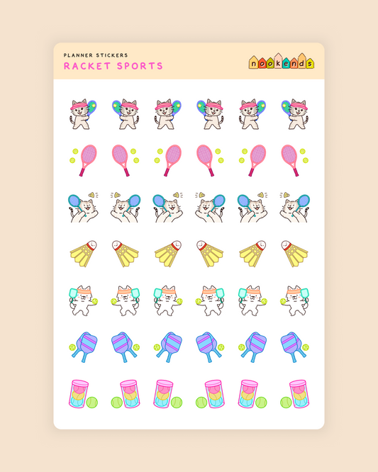 racket sports planner stickers