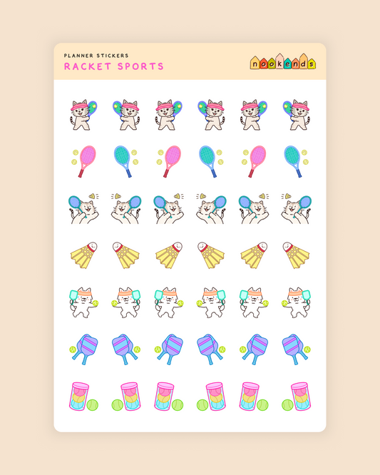 racket sports planner stickers