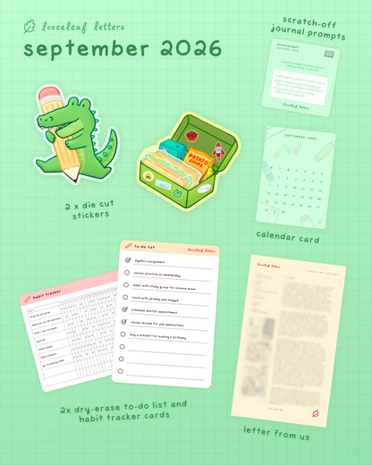 september 2026 looseleaf letter